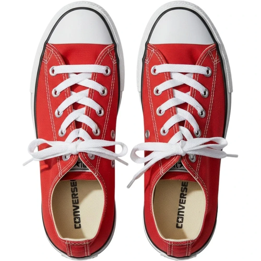 Converse Chuck Taylor All Star Low Top Red Canvas Youth Sneakers 3J236 Size 3Y
